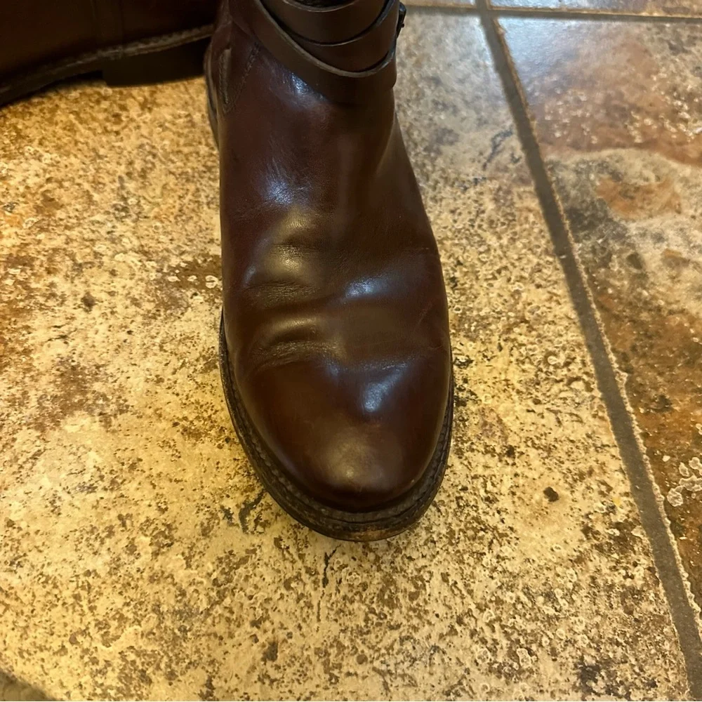Frye Shirley Riding Plate‎ Boots Brown Size 6
